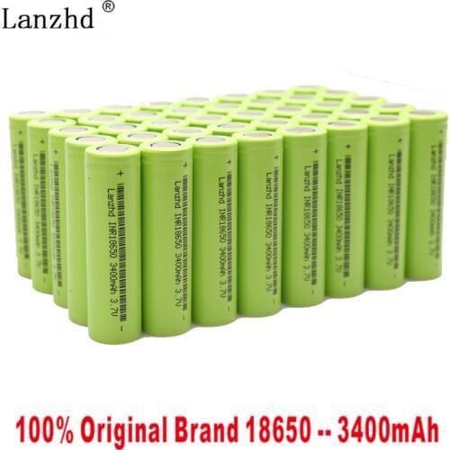 40pcs 2020 18650 Lithium Battery 3400mAh 3.7V For samsung 18650 toy Bechargeable Battery for Electronic tool