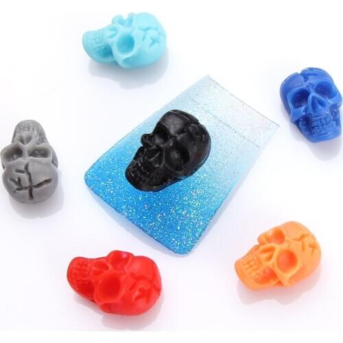 60pcs Coloful Halloween DIY 3D Skull Nails Art Decoration Sticker Tips Craft