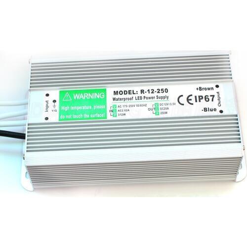 9pcs power supply for led lights 20A AC 110-260V to DC 12V led power adapter transformer waterproof IP67 led driver 250W