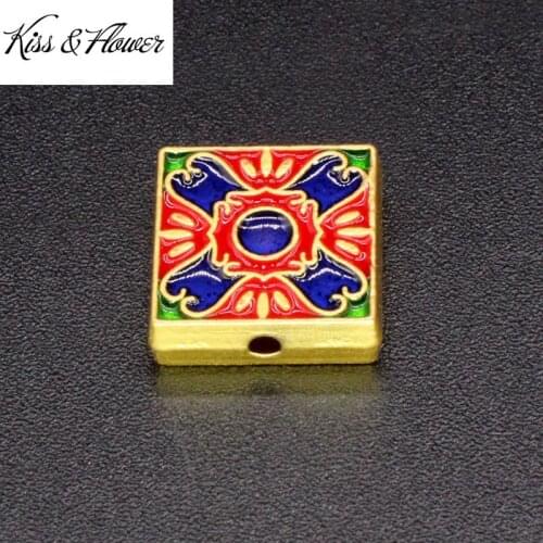 KISS&FLOWER AC89 Cloisonne Fine DIY Jewelry Making Accessories Findings Fittings Bracelet Necklace Looses Flower Spacer Beads