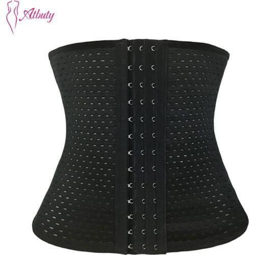Atbuty Womens Waist Trainer Corset Breathable Hooks Body Shaper Steel Boned Tummy Girdle Underbust Slimming Shapewear Belt 6000