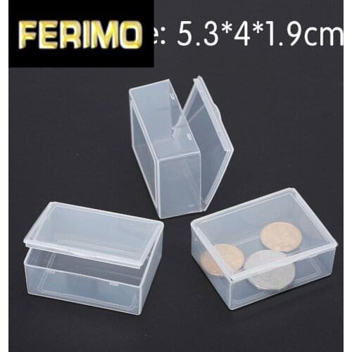 Free Shipping Transparent Plastic Small square Boxes Packaging Storage Box With Lid for jewelry box Accessories Finishing Box