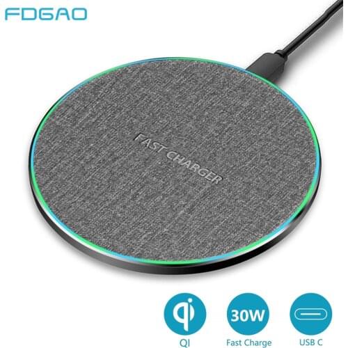 30W Qi Wireless Charger Dock for Samsung S10 S20 Note 10 20 iPhone 12 11 XS XR X 8 Type C Wireless Induction Fast Charging Pad