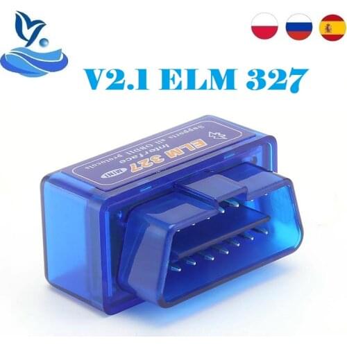 Bluetooth Interface Mini ELM327 V2.1 OBD2 OBD 2 Auto Diagnostic-Tool ELM 327 Works ON Android Torque/PC v 2.1 BT adapter