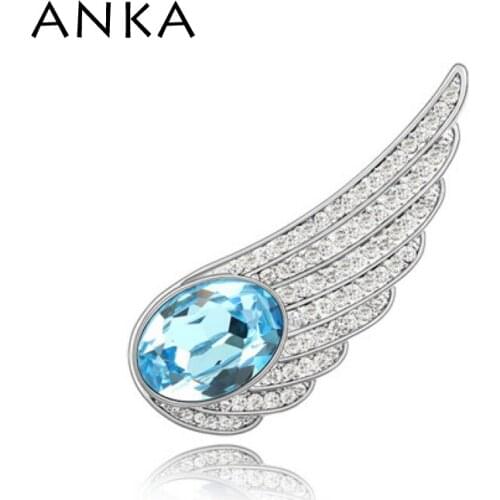 ANKA fashion Jewelry feather crystal brooches for wedding dress Nickel free Main Stone Crystals from Austria #85225