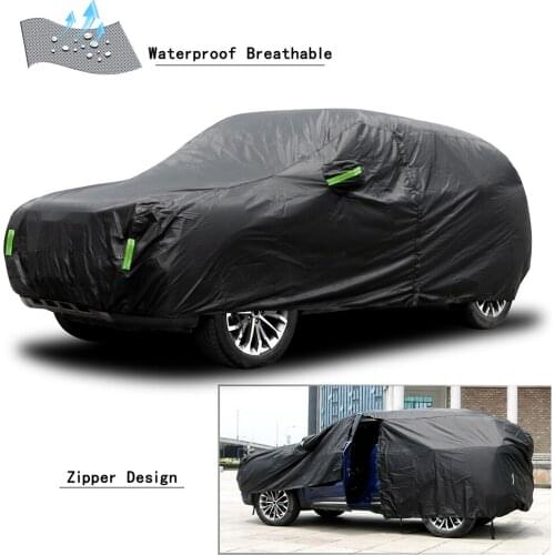 Outdoor Full Car Waterproof Cover with Zipper Design Sun Rain Snow Protection UV Car Exterior Case Cover Universal for SUV Sedan