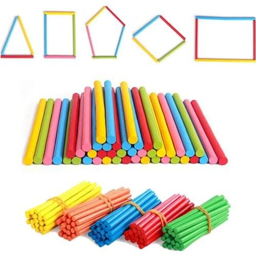 Colorful Bamboo Counting Sticks Clock Toy Mathematics Montessori Teaching Aids Counting Rod Kids Preschool Math Learning Toy
