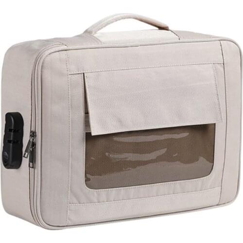 Visible Password Double Layer Files Bag Briefcase Documents Pouch Business Travel Tote Organizer