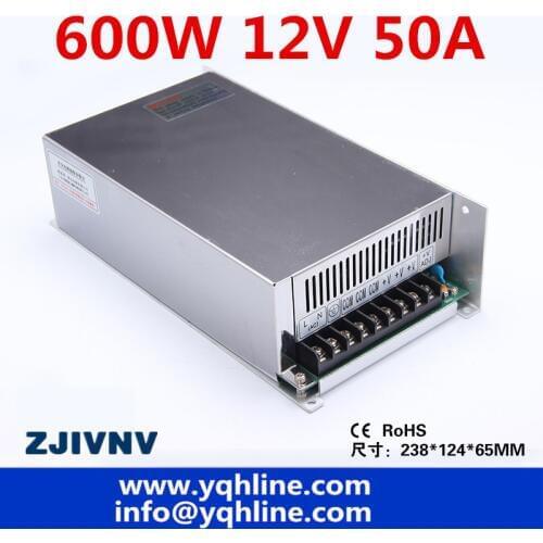 S-600-12V CE approved high quality ac to dc single output 12V 50A 600w switching power supply made in China