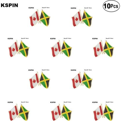 Canada & Jamaica Friendship Lapel Pin Flag badge Brooch Pins Badges 10Pcs a Lot