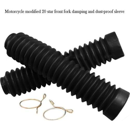 2Pcs New Fork Bellows Universal Off-road Motorcycle Rubber Boot Dust Cap 20 Section For Most Off-road Machinery Accessories