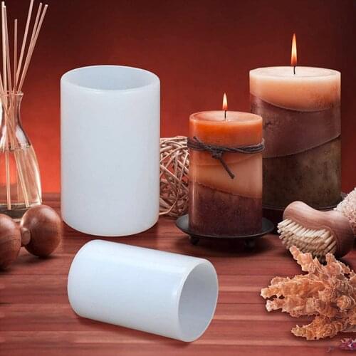 Hot 3D Candle Mould Silicone Mold Cylinder Shape DIY Scented Candle Soap Craft Gift Making Resin Casting Wax Homemade Decoration