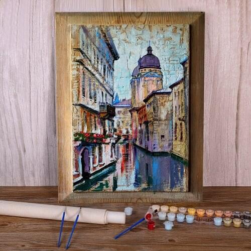 Landscape Krakow Canal Coloring By Numbers Painting Kit Acrylic Paints 40*50 Picture By Numbers Photo Handmade Handiwork