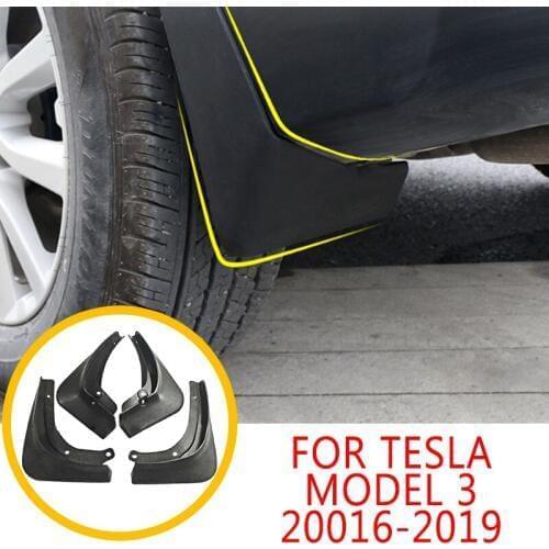 Pcmos 2019 Exterior Parts Car Mud Flaps Splash Guard Fender Mudguard For Tesla Model 3 + Fixing Screw Auto Replacement Part 4Pcs