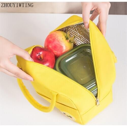 Portable Insulated Thermal Cooler Lunch Bag For Women Kids Functional Pattern Oxford Waterproof Food Picnic Storage Lunch Box