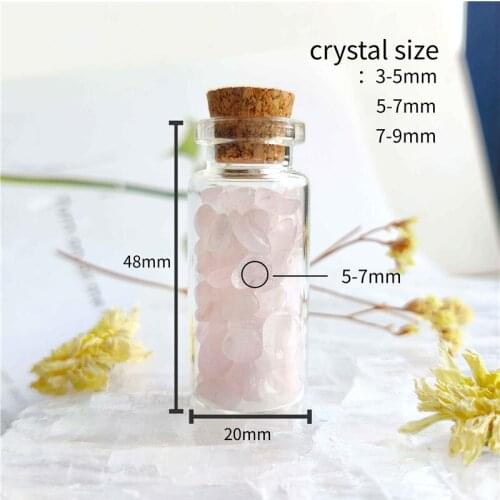 Natural healing crystals stone Drift bottle Crystal gravel wishing bottle for gifts