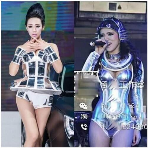 Sexy gogo female collar dance DS DJ singer dance costume Catwalk Model Catwalk Nightclub bar technology show costumes