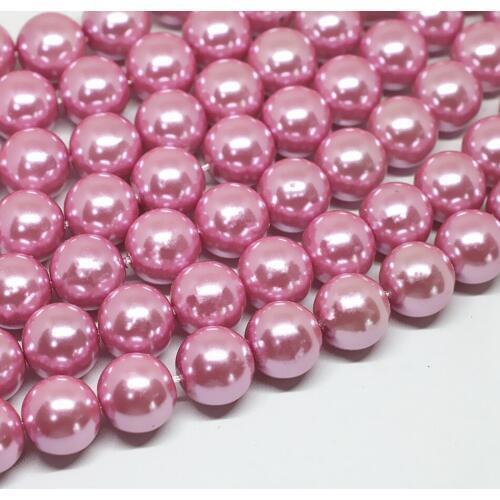 Dark pink imitation shell pearl round loose beads charms fit diy necklace 4,6,8,10,12,14mm fashion jewelry making 15inch B1608