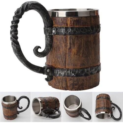 New Arrival Viking Wood Style Beer Mug As Christmas Gift