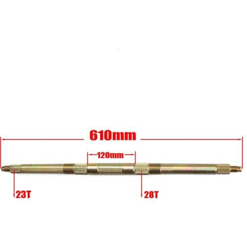 Universal Metal 23T 28T 61CM 610mm Rear Axle Axle rod For Four Wheel GO KART KARTING ATV UTV Buggy
