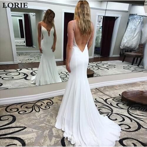 LORIE Mermaid Wedding Dress 2019 Spaghetti Straps Sexy Bridal Gown Elegant Backless Wedding Bride dress Vestidos de novia