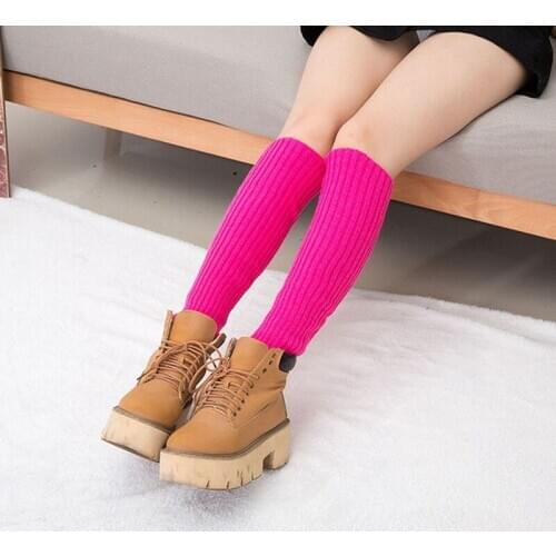 Woman Winter Thigh Leg Warmers Multi-color Knitting Stockings Boot Cover Solid Color Boot Stockings Knee High Long Stocking