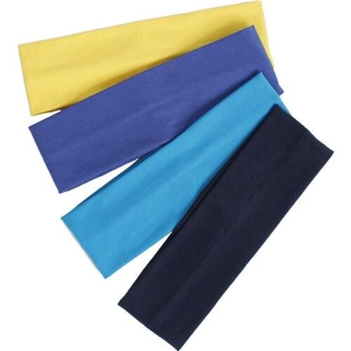 1Pcs Women Headband Solid Color Wide Turban Elastic Fabric Cotton Sport Yoga Hairband Outdoor Fitness Headwrap Hair Accessories