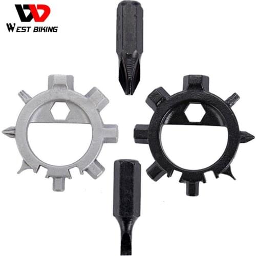 WEST BIKING 10 in 1 Multi Stainless Steel Screwdriver Key Ring Bottle Opener Bike Adjust Tools Screwdriver Bicycle Repair Tools
