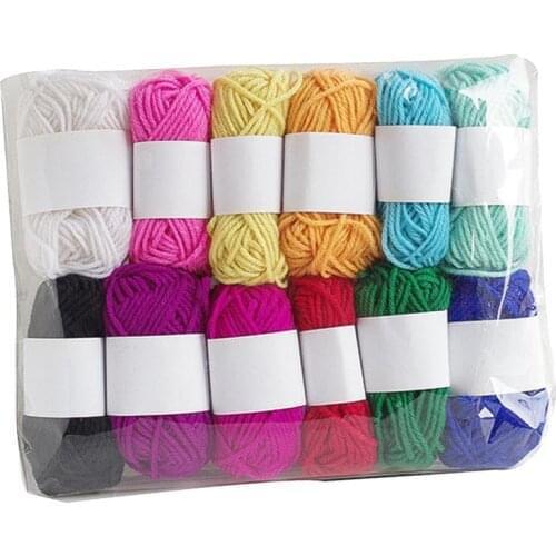 12pcs Colorful Woven Cloth Line Yarn DIY Tools Premium Wovening Material Household Handy Supplies for DIY Hand Knitting