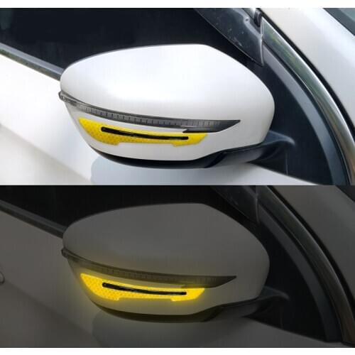 2pc/set Car Reflective Warning Stickers Precut Reflective Marking Tape Strip RearView Mirror Anti-Collision Sign Decals