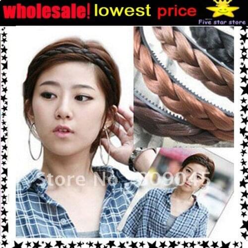3color,new arrival Wholesale Wigs Braid Headband /Hairband Color hair accessories 2pcs HB001