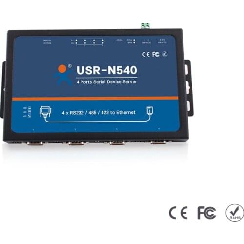 4 ports Serial to IP Converter RS232 RS422 RS485 Network to Ethernet Modbus RTU TCP Web Page Configuration CTS/ RTS XON/ XOFF