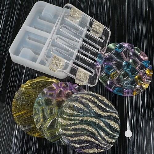 5pcs/set Coaster Resin Silicone Mold Wave Diamond Shape Table Mat Coffee Drink Tea Cup Pad UV Resin Epoxy Mould Home Decoration
