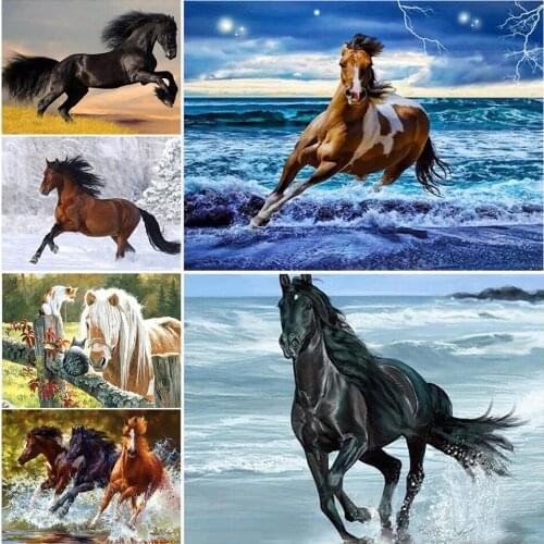 5D DIY Full Square Diamond Painting Animal Diamond Embroidery "horse" Cross Stitch Kit Mosaic Rhinestone Picture Decoration Gift