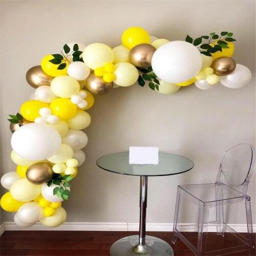 75pcs pastel maca yellow balloon garland arched wedding baby shower birthday party holiday celebration background decortion