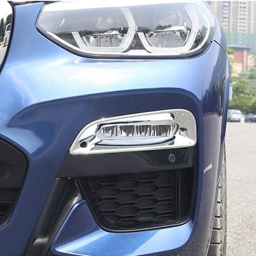 ABS 2pcs Car Exterior Front Fog lamp Frame Decoration Cover Trim For BMW X3 G01 G08 25i 28i 30i 2018 Rear Fog Light Decals