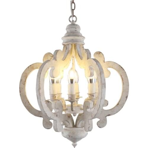 Customized American Pastoral Chandelier Wooden Retro Bedroom Light Study Aisle Lamps Fresh Princess Room Decorative Chandelier