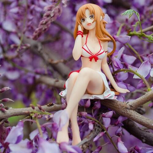 Anime Sword Art Online SAO Yuuki Asuna Sitting Ver. Sexy PVC Action Figure Collection Model Kids Toys Doll 14cm