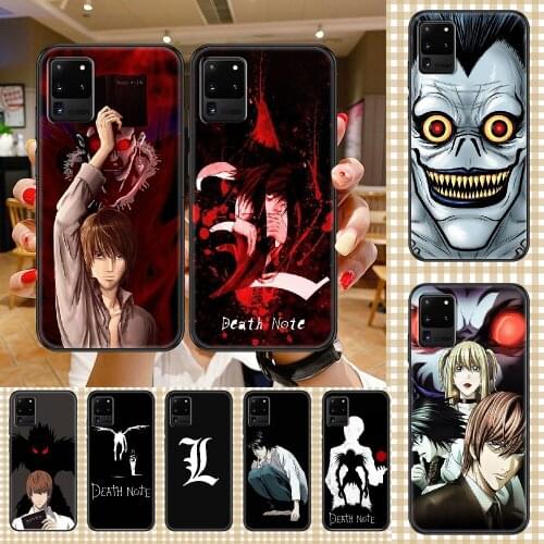 Anime Death Note Phone case For Samsung Galaxy Note 4 8 9 10 20 S8 S9 S10 S10E S20 Plus UITRA Ultra black 3D bumper trend