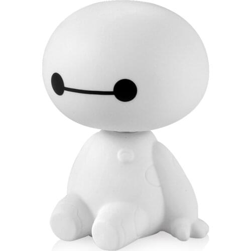 Car Ornament Cute Shaking Head Baymax Robot Doll Automotive Decoration Auto Interior Dashboard Bobble Head Toys Accessories Gift