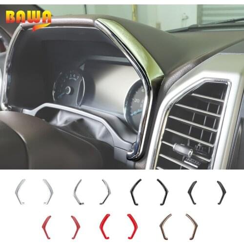 BAWA Car Dashboard Sides Trim Decoration Protection Frame For Ford F150 2015-2021 Interior Parts Car Accessories