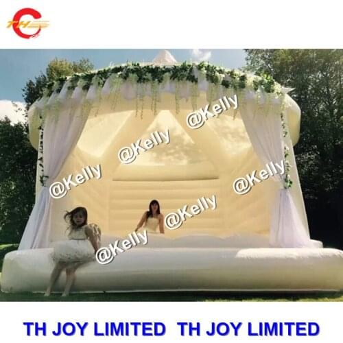 Free door shipping white inflatable bouncer for sale, inflatable castle for wedding, big inflatable wedding bouncy castle jumper