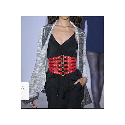 Free shipping PU waistband belt with gold rivets #BLT11010