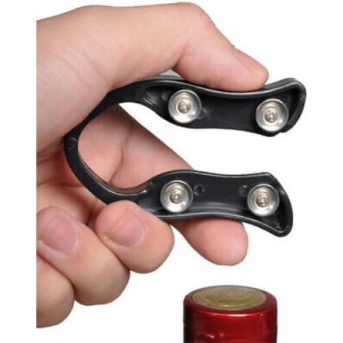 Black Handheld Rotating Cutting Blades Wheel Wine Champagne Bottle Foil Cutter Opener 7 x 4.2 x 1 cm