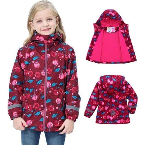 2020 Spring Autumn Polar Fleece Girls Warm Waterproof Windproof Jackets Girls Coats Child Hooded Children Outerwear For 3-12 T