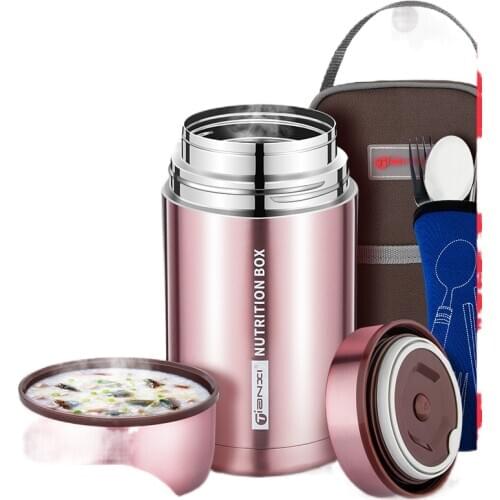 Stainless Steel Insulated Lunch Box Student Bento Box Portable Braised Beaker Office Worker Super Long Heat Preservation Bucket