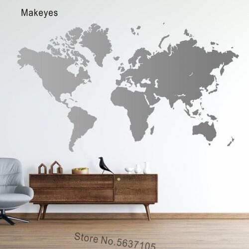Makeyes World Map Wall Decals Home Wall Decor Map Huge Wallpaper Vinyl Designs Wallpaper Modern Home Decoration World Map Q963