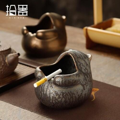 Ceramic ashtray home living room office anti fly ash cute creative trend bear ashtray gift boyfriend gift