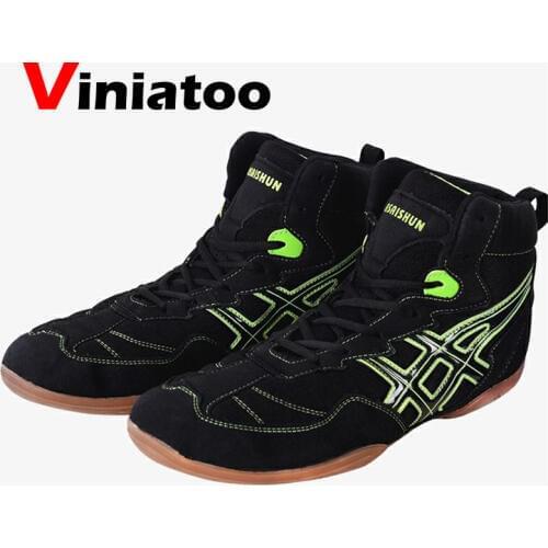 2020 Brand Men Flighting Boxing Sneakers Anti Slip Athletic Wrestling Shoes for Men Black Red Professional Wrestling Sneakers