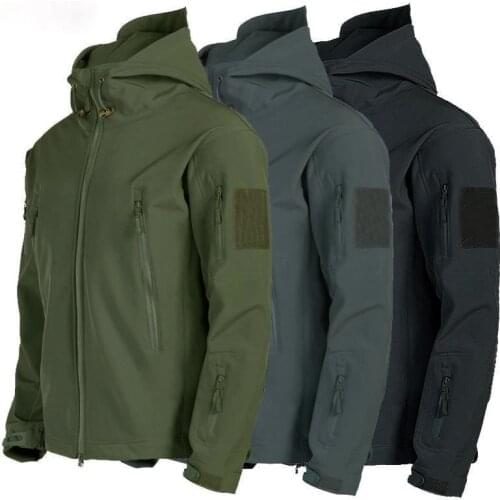 Army Shark Skin Soft Shell Clothes Tactical Windproof Waterproof Jacket Men Flight Pilot Hood Coat Military Field Bomber Jacket